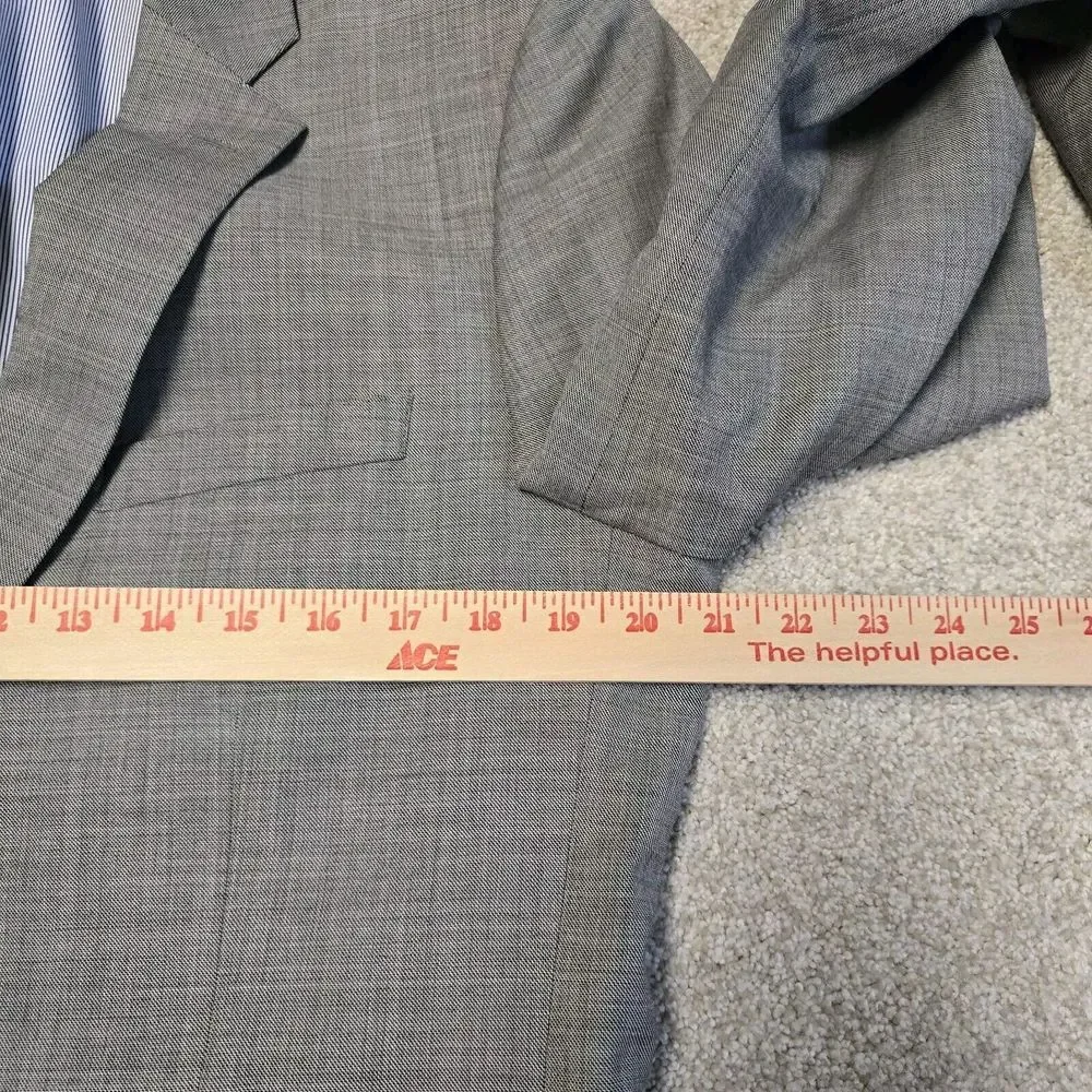 J‎ Crew Ludlow Tollegno 1900 Wool Gray Two Button Blazer Mens 42L Career Preppy